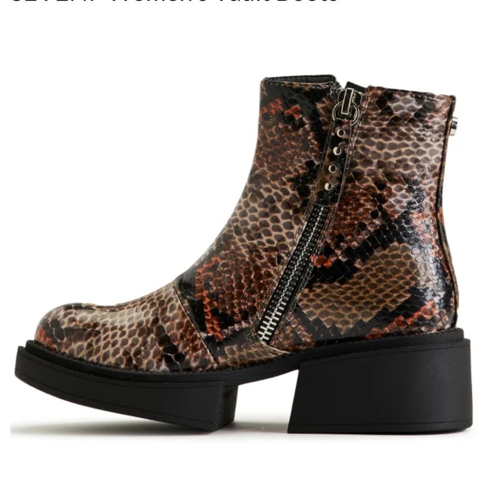 Seven7 Footwear “Vault” Brown Snake (Faux) Ankle Boots New in Box Size 9 - Picture 13 of 16